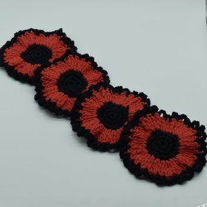 Hand Crafted Crochet coasters set of four
